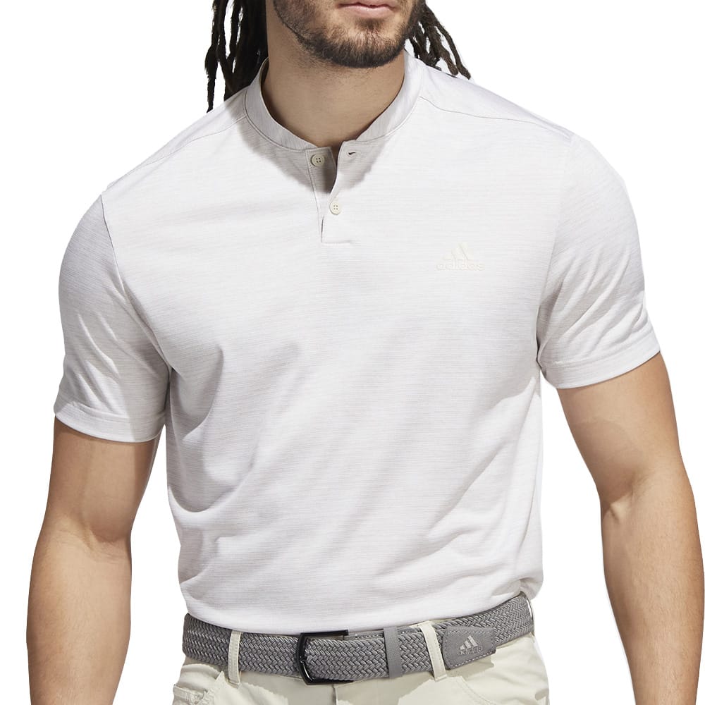 adidas Texture Stripe Polo Shirt - Clear Brown/White