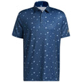 adidas Ultimate Allover Print Polo Shirt - Crew Navy/White/Hemp