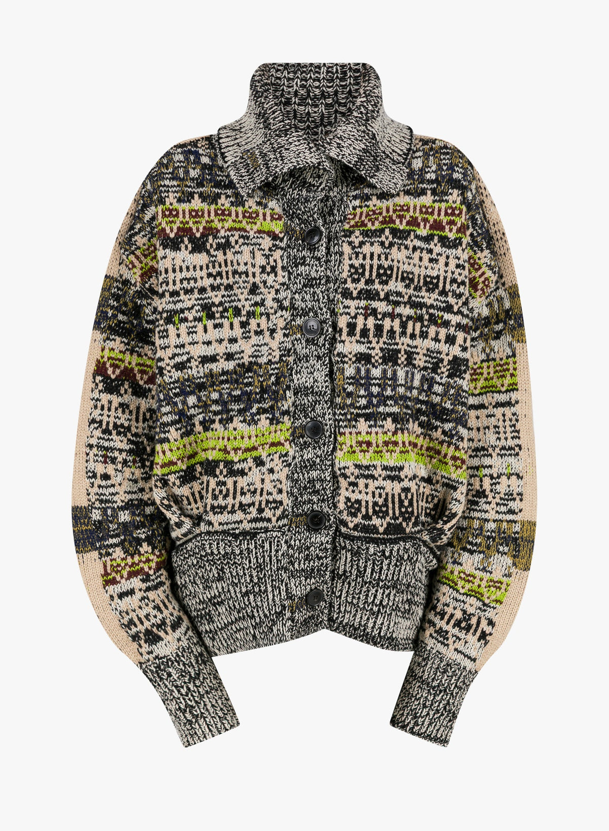 Dries Van Noten Knitted Jacquard Cardigan — Multicolor