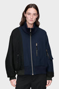 Maison Margiela Spliced Wool Bomber Jacket — Blue
