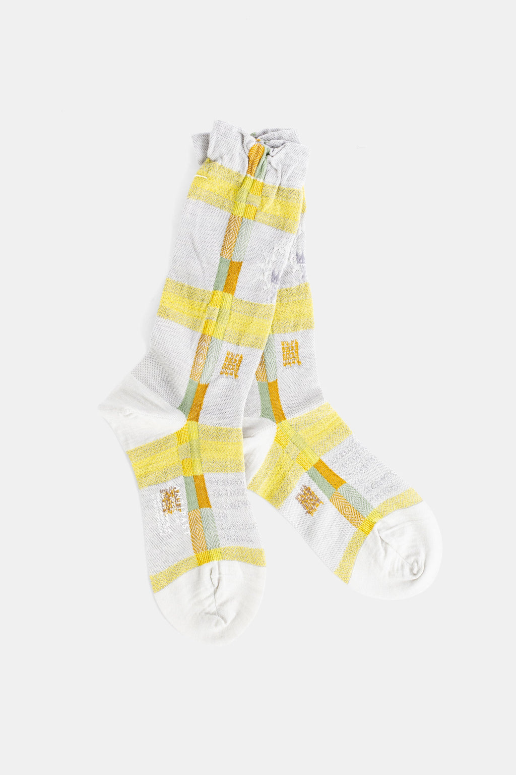 Antipast Madras-Checked Jacquard Socks — Yellow