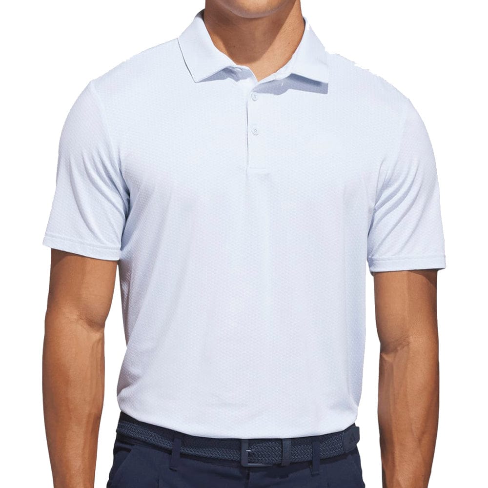 adidas Performance Textured Polo Shirt - White/Crystal Sky
