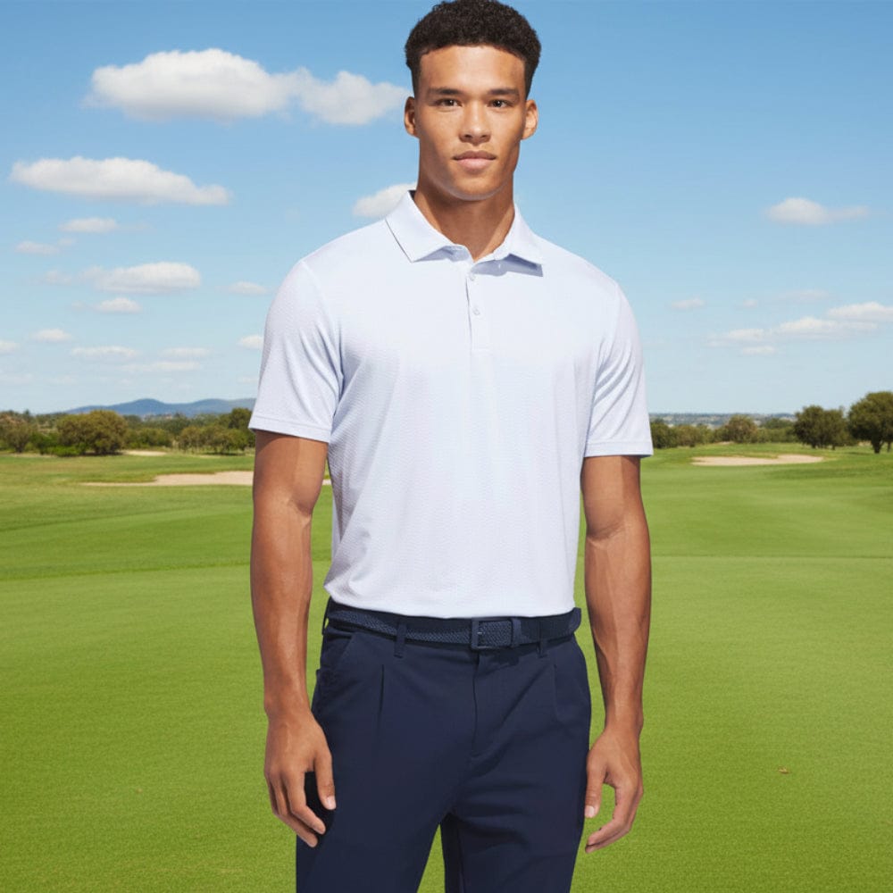 adidas Performance Textured Polo Shirt - White/Crystal Sky