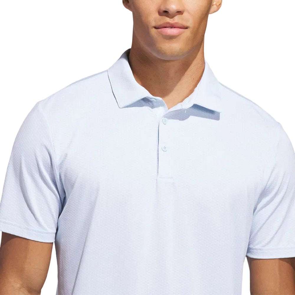 adidas Performance Textured Polo Shirt - White/Crystal Sky