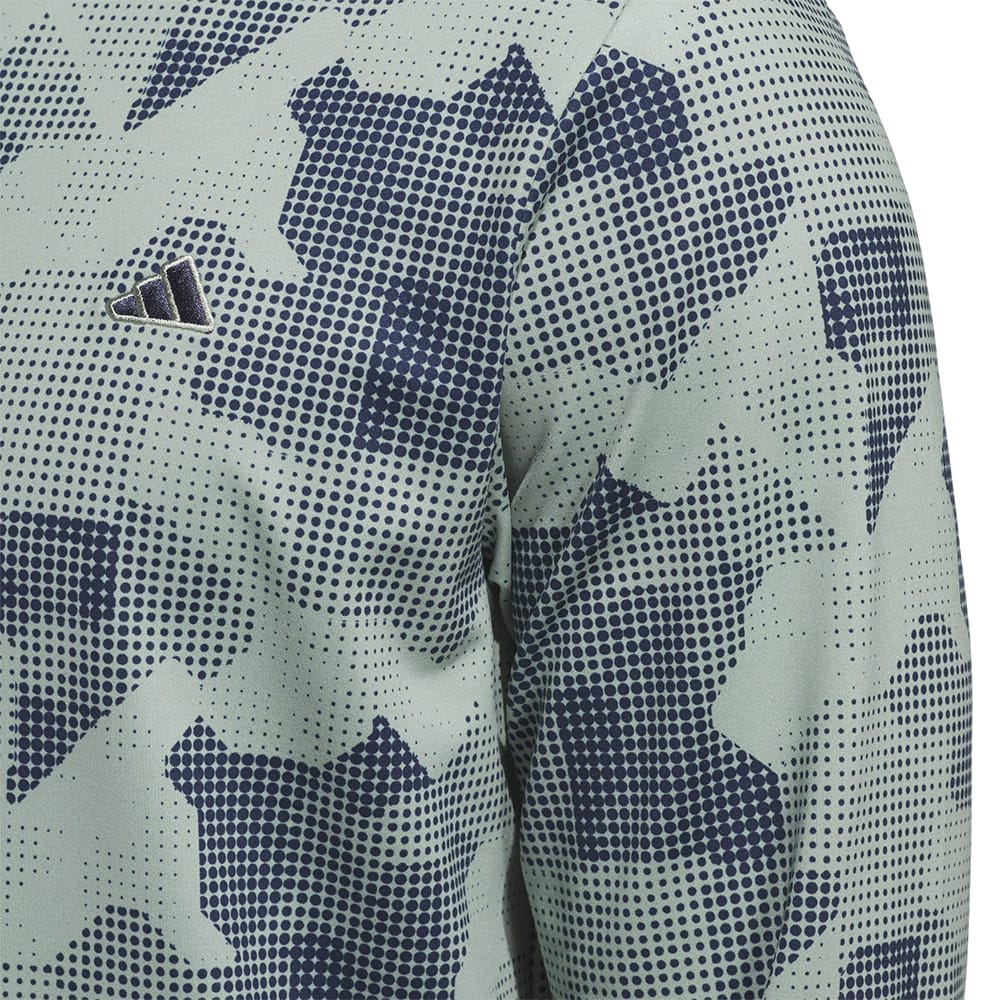 adidas Go-To Printed 1/4 Zip Pullover - Silver Green