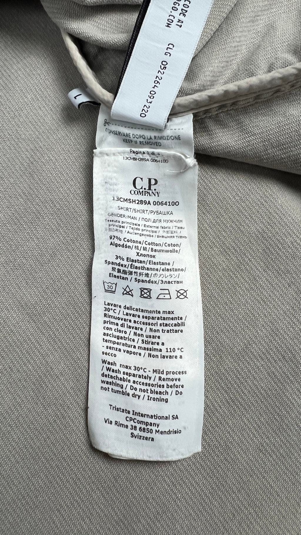 Surchemise en Velours Côtelé C.P Company - Gris - Taille L