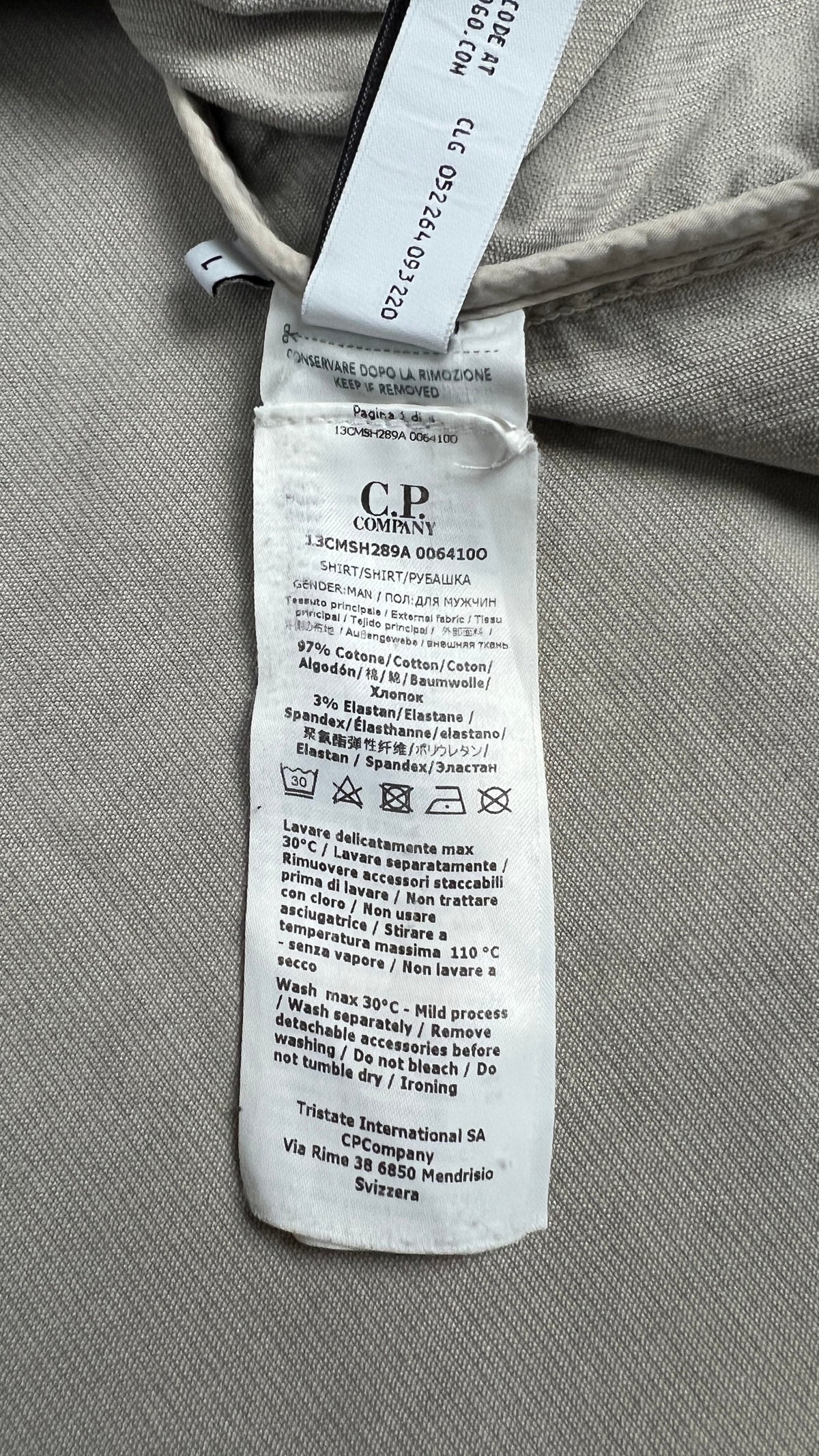 Surchemise en Velours Côtelé C.P Company - Gris - Taille L