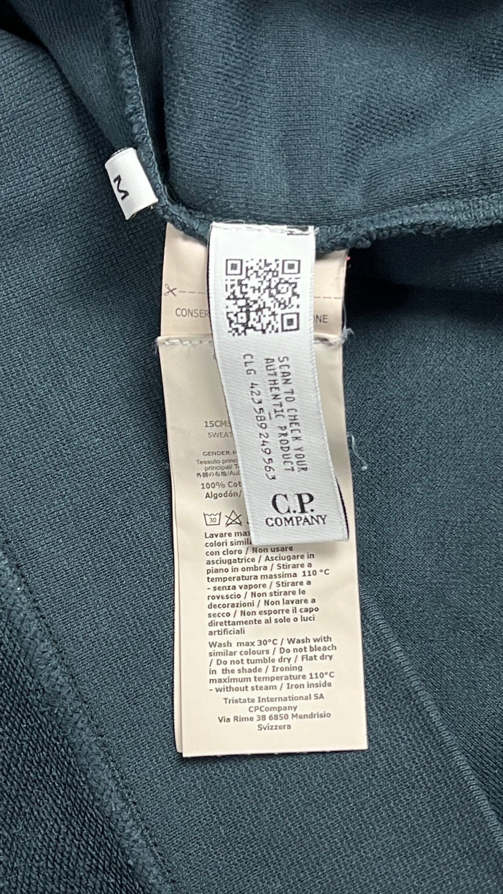 Sweat Zippé à Capuche C.P Company - Bleu Pétrole - Taille M