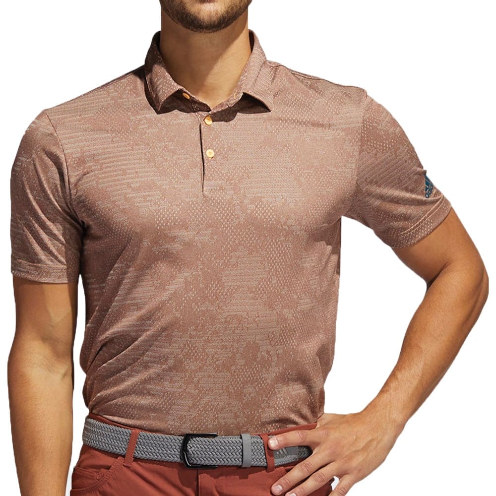 adidas Camo Polo Shirt - Wild Sepia/Acid Orange