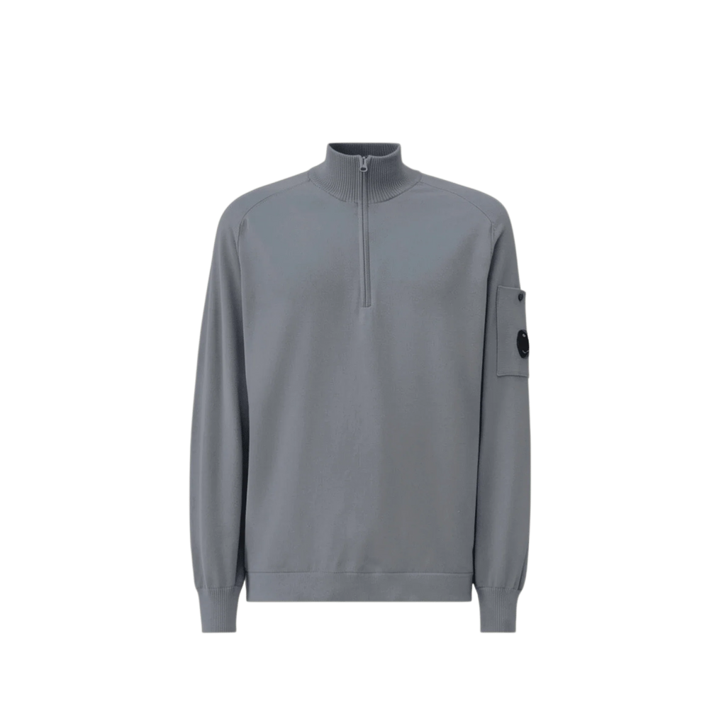C.P. Company Cotton Crepe Half Zip – Gunmetal grau