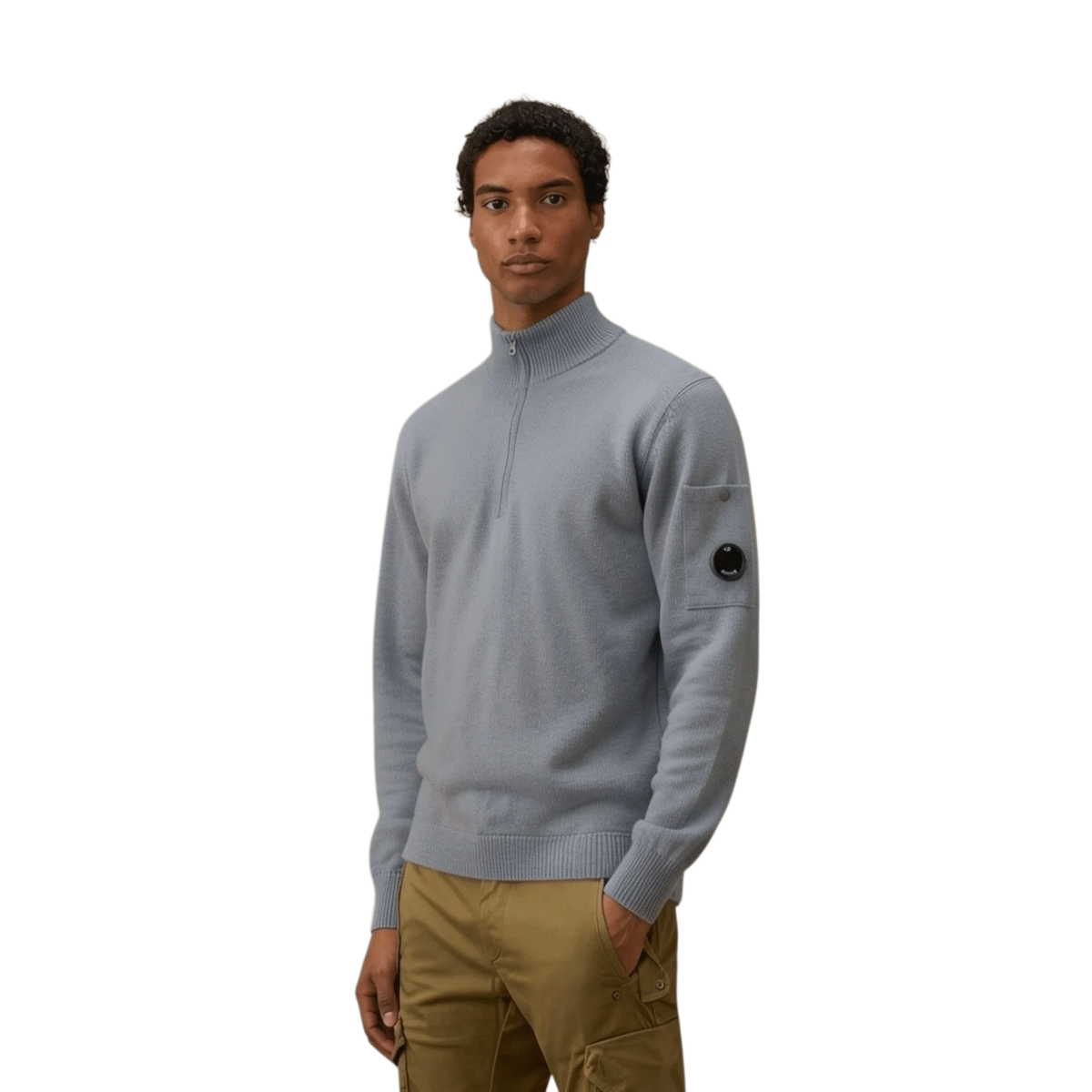 C.P. Company Cotton Crepe Half Zip – Gunmetal grau