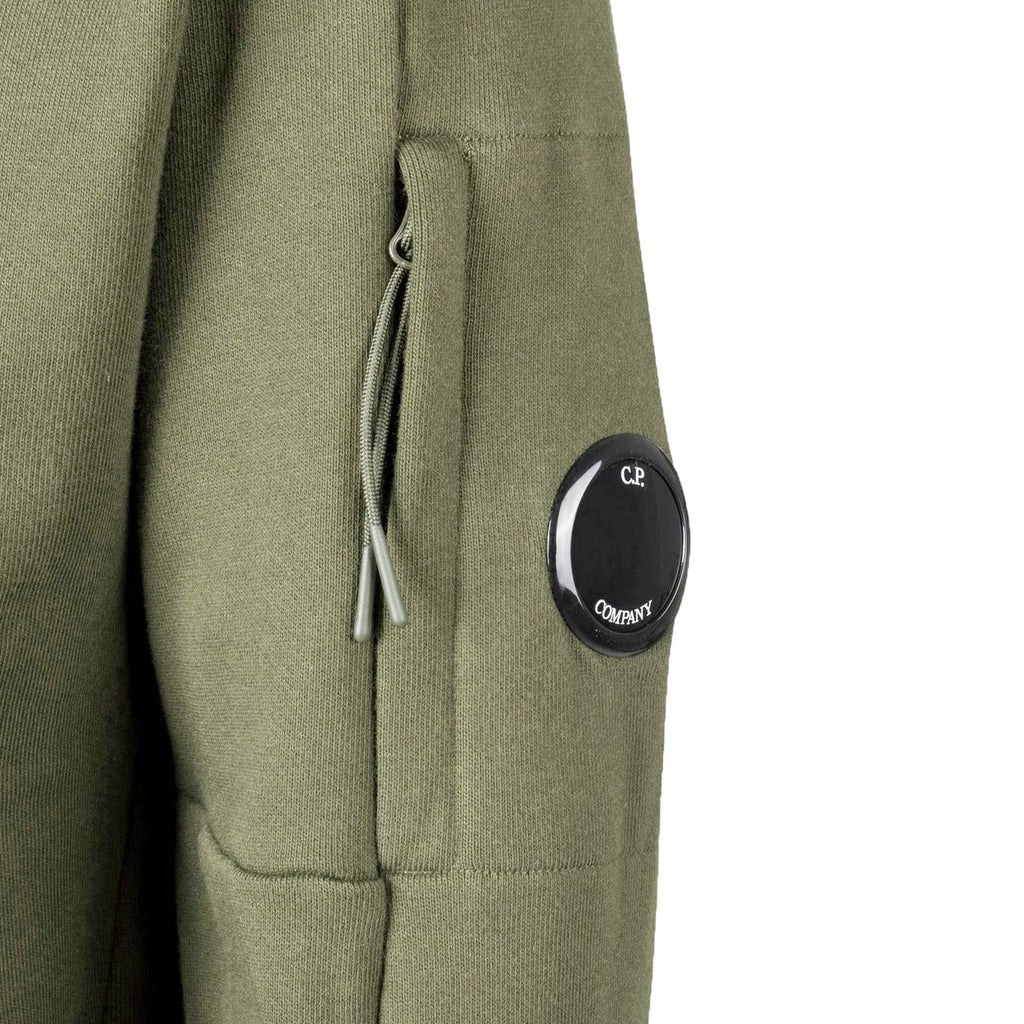 [C.P. Company] Diagonal Raised Fleece Full Zip Lens Hoodie in Fallen Rock