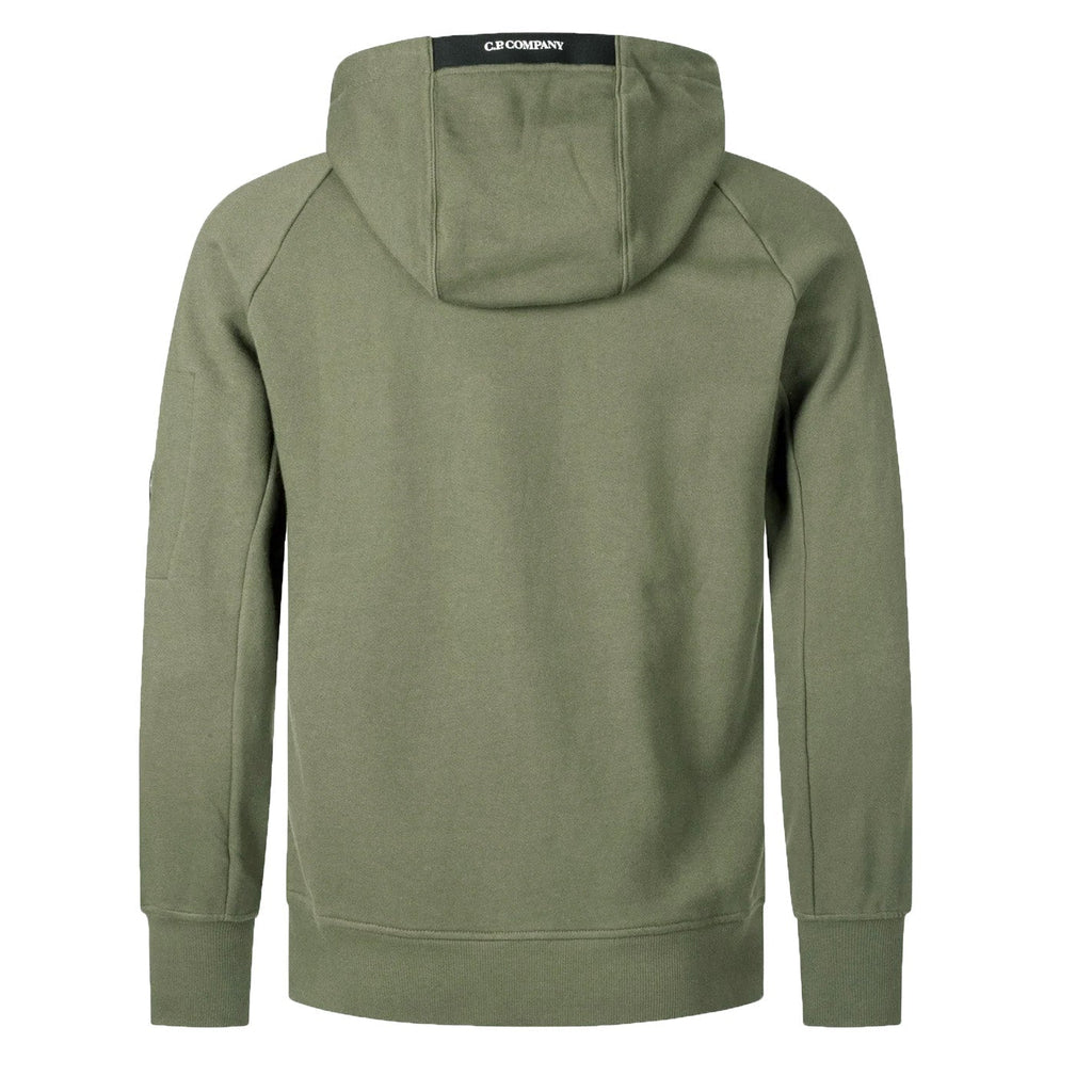 [C.P. Company] Diagonal Raised Fleece Full Zip Lens Hoodie in Fallen Rock