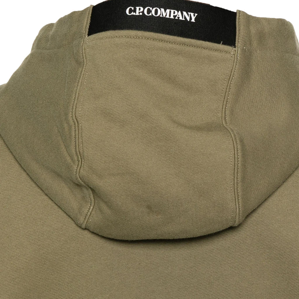 [C.P. Company] Diagonal Raised Fleece Lens Hooded Sweatshirt in Capers