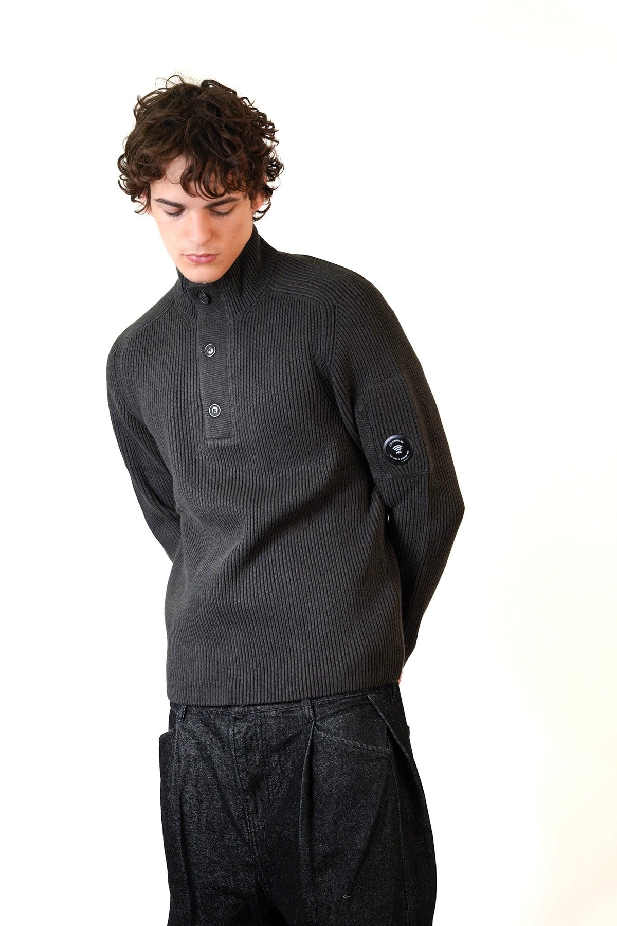 [C.P. Company] Full Rib Polo Collar Knitwear