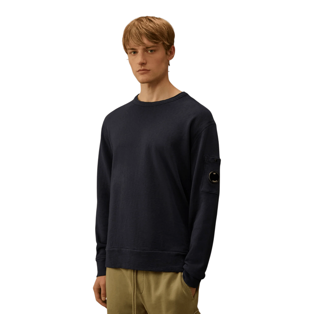 C.P. Company, Malfilè Fleece, Crew Neck, Midnight Navy