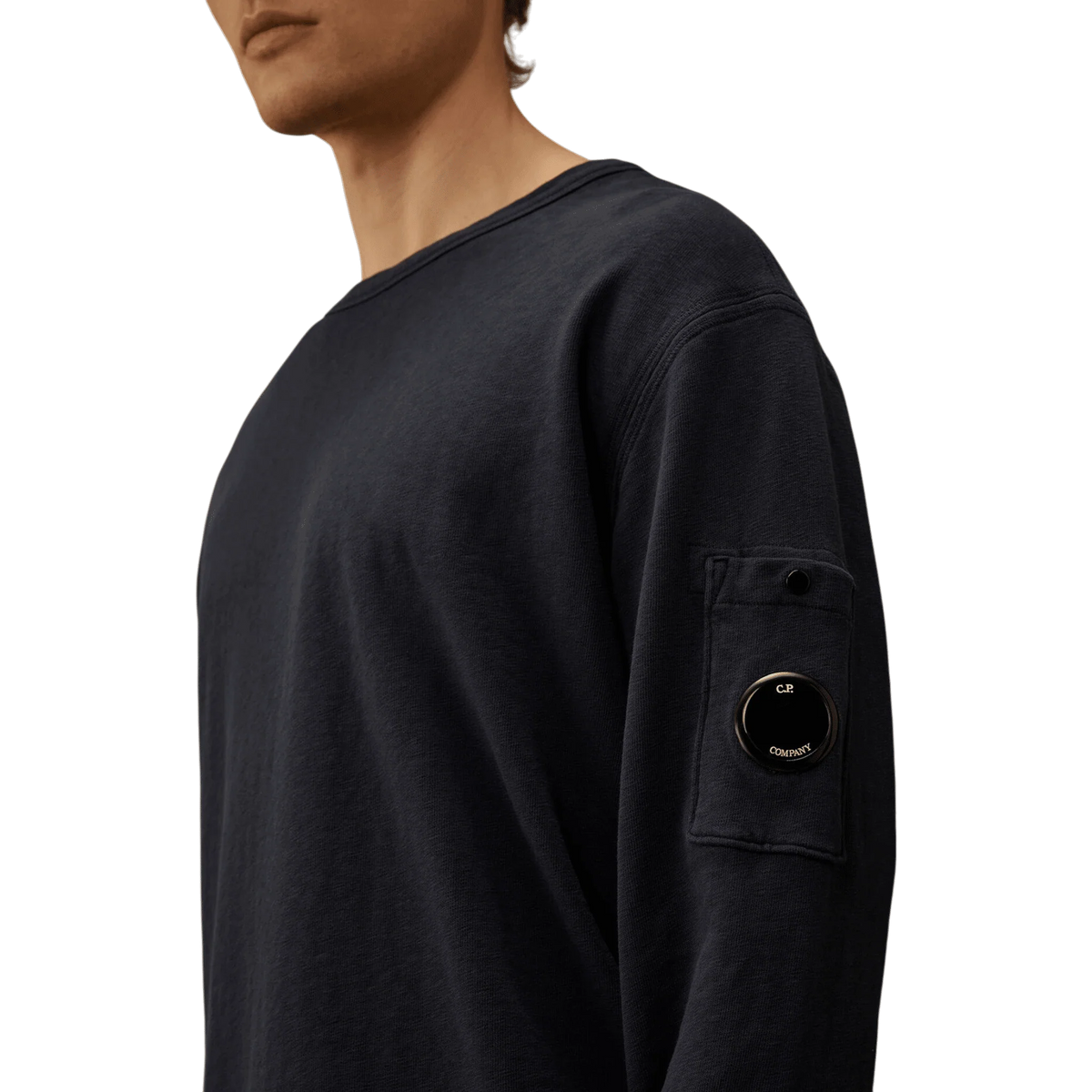 C.P. Company, Malfilè Fleece, Crew Neck, Midnight Navy