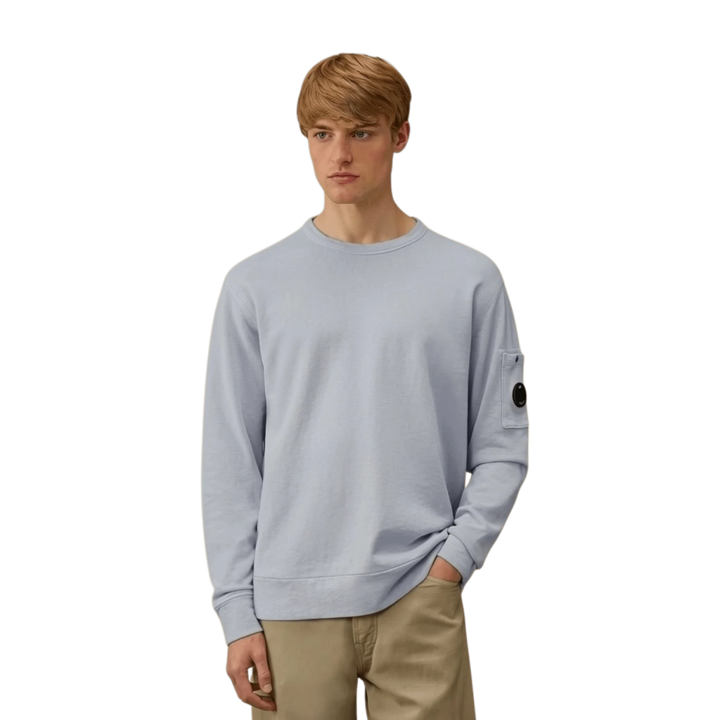 C.P. Company, Malfile Sweatshirt, Rundhals, silver blue