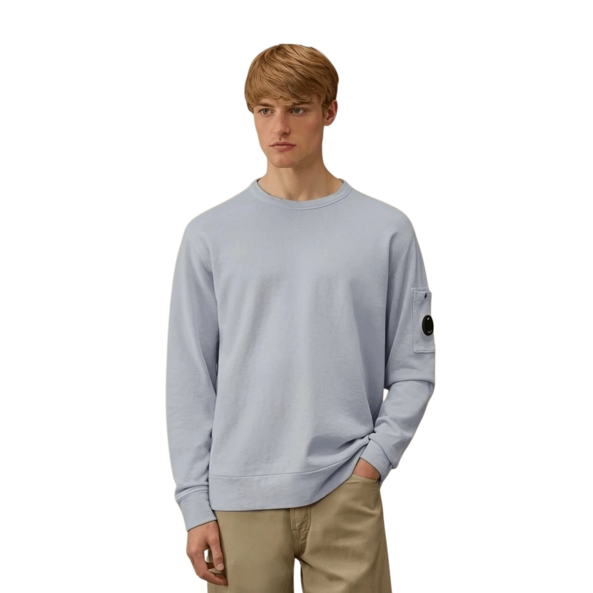 C.P. Company, Malfile Sweatshirt, Rundhals, silver blue