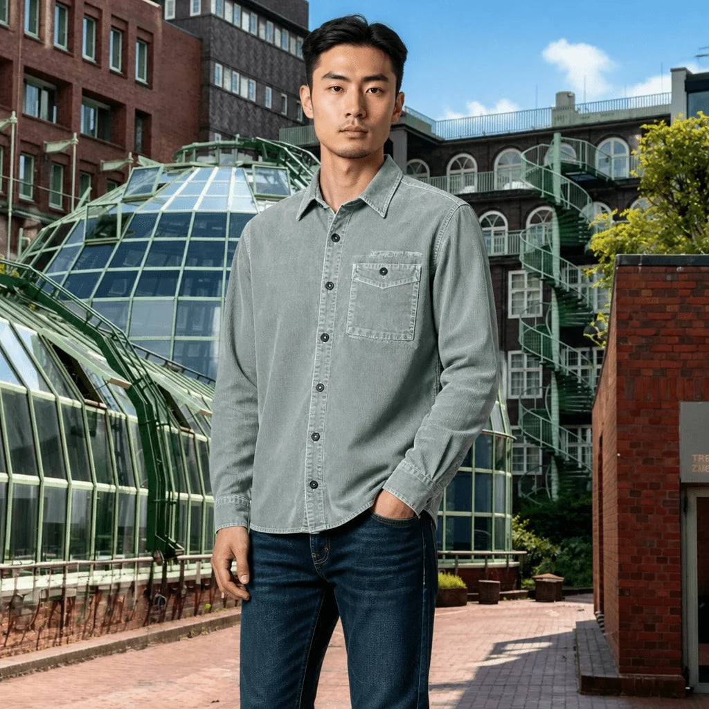 C.P. Company, Overshirt aus Cord in Flint Grey