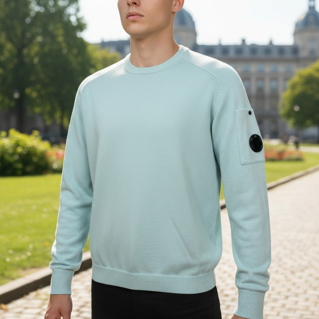 C.P. Company Pullover Baumwoll‑Krepp Misty Blue