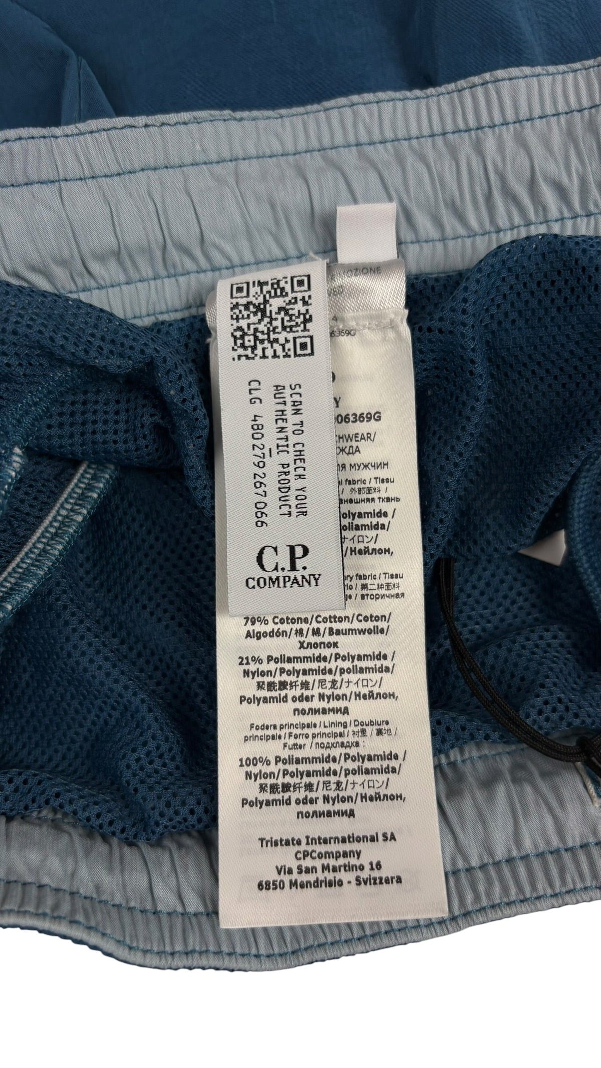 Short de Bain C.P Company Eco-Chrome R - Bleu Métallisé - Taille 52