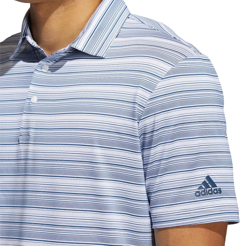 adidas Heather Snap Polo Shirt - Crew Navy/White
