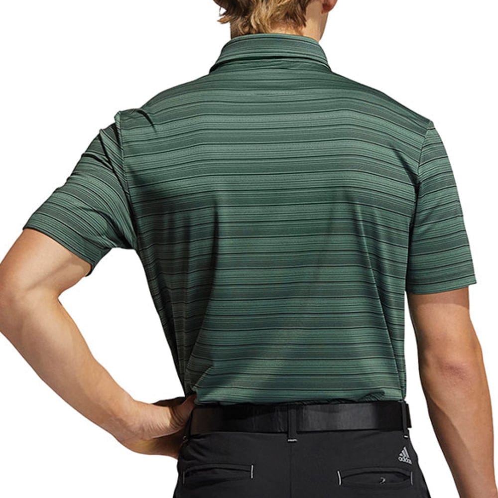 adidas Heather Snap Polo Shirt - Green Oxide/Black