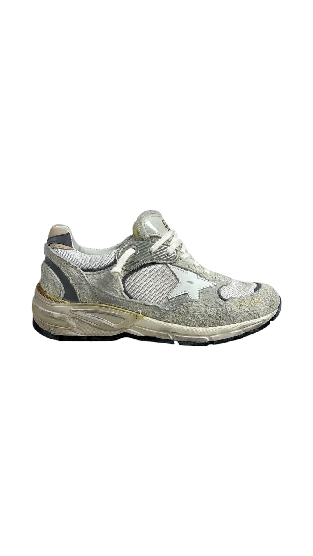 Sneakers Golden Goose Dad-Star daim et résille blanc argent - Neuf