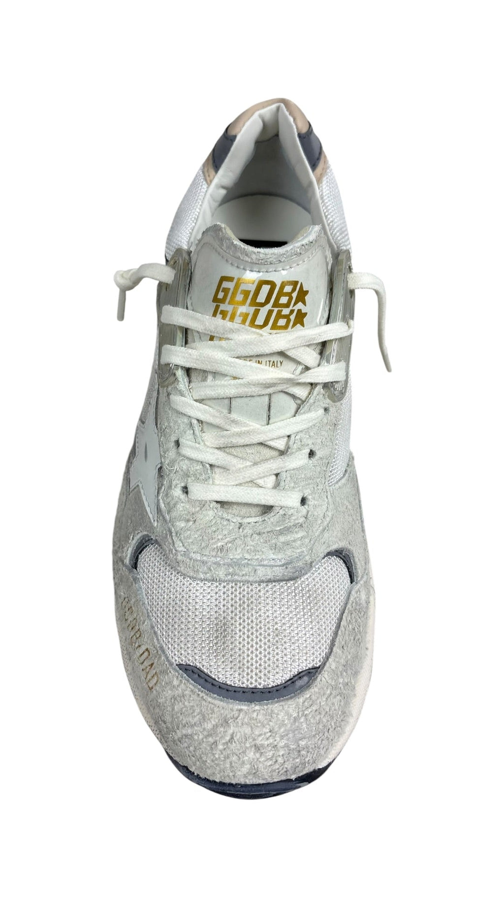 Sneakers Golden Goose Dad-Star daim et résille blanc argent - Neuf