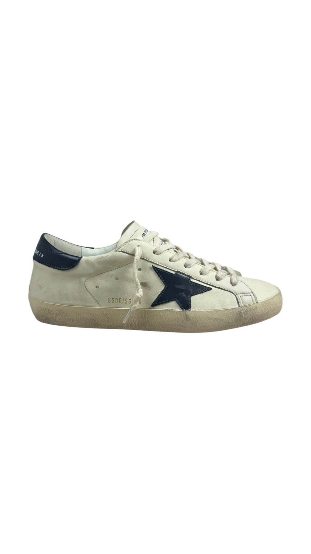 Sneakers Golden Goose Super-Star nappa beige bleu nuit - Neuf