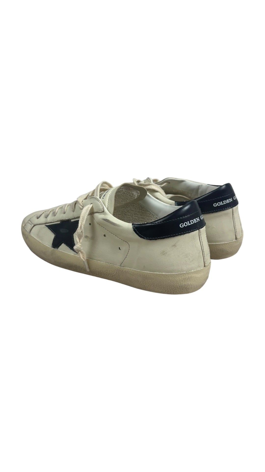 Sneakers Golden Goose Super-Star nappa beige bleu nuit - Neuf