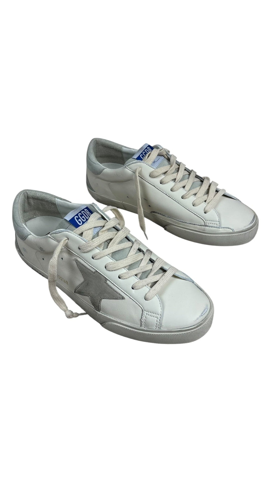 Sneakers Golden Goose Super-Star nappa et nubuck blanc gris glacé - Neuf