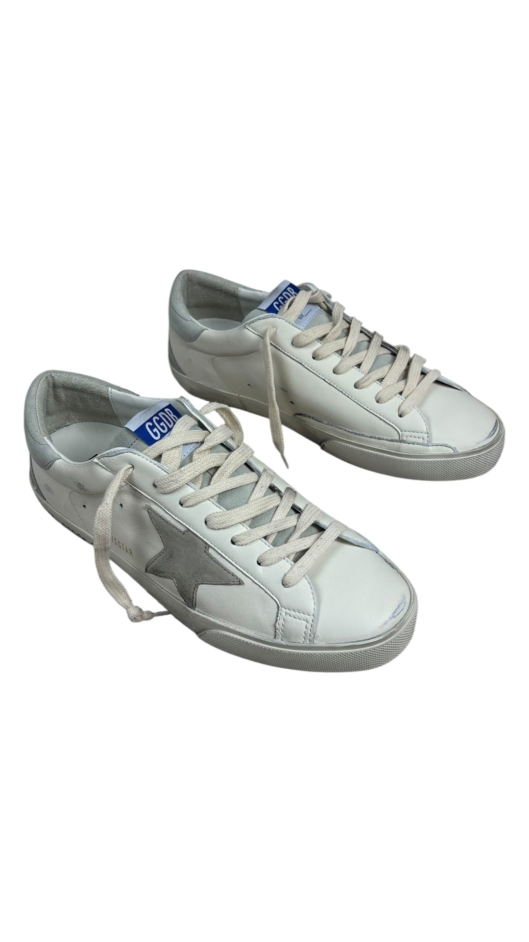 Sneakers Golden Goose Super-Star nappa et nubuck blanc gris glacé - Neuf