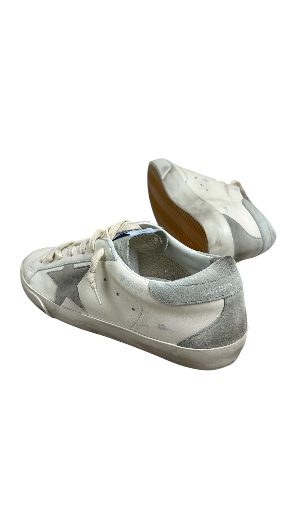 Sneakers Golden Goose Super-Star nappa et nubuck blanc gris glacé - Neuf