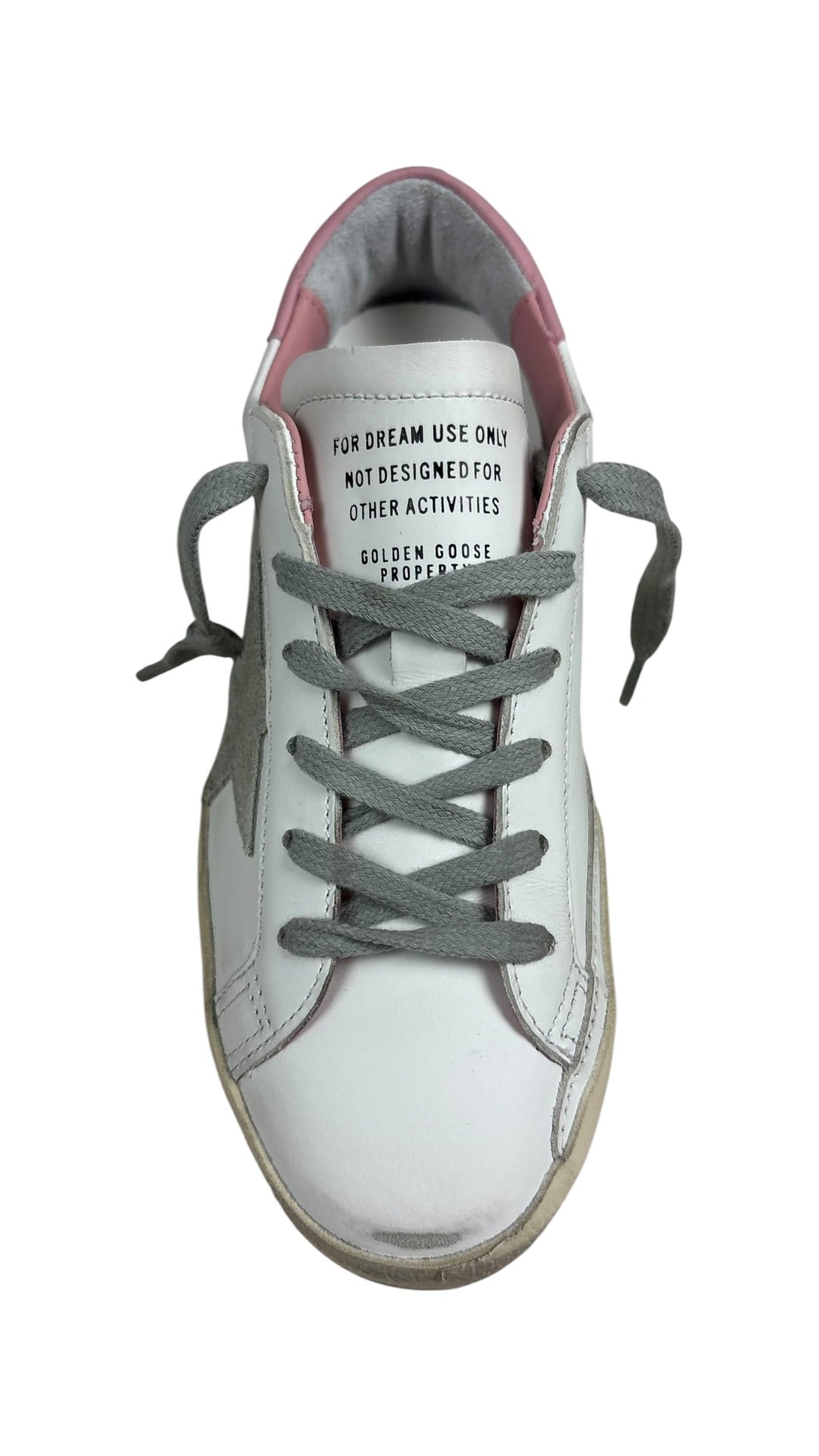 Sneakers Golden Goose Super-Star femme cuir blanc rose clair - Neuf