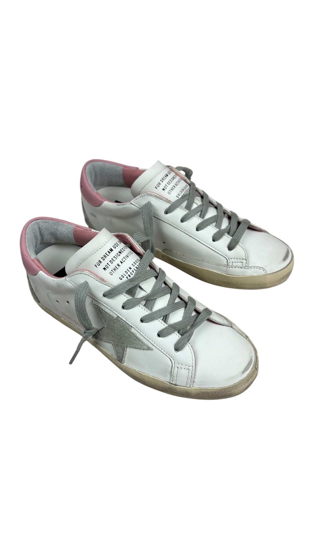 Sneakers Golden Goose Super-Star femme cuir blanc rose clair - Neuf