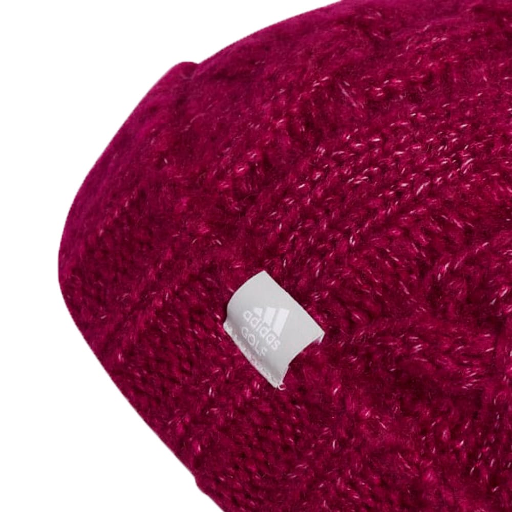 adidas Ladies PomPom Beanie - Power Berry