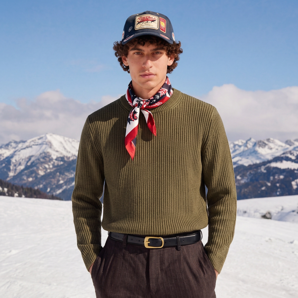 C.P. Company Chenille Pullover in Ivy Green aus Baumwolle