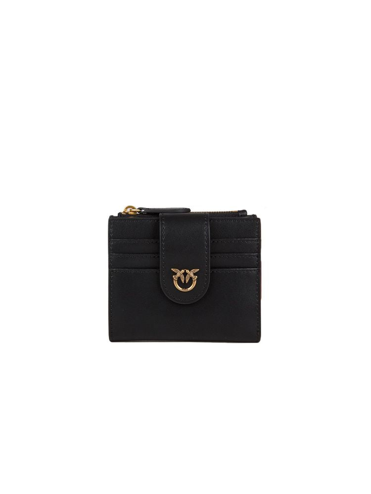 Pinko Calf Silk Wallet — Black