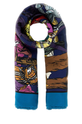 Burberry Graphic-Print Silk Scarf — Multicolor