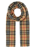 Burberry Cashmere Check Scarf — Beige