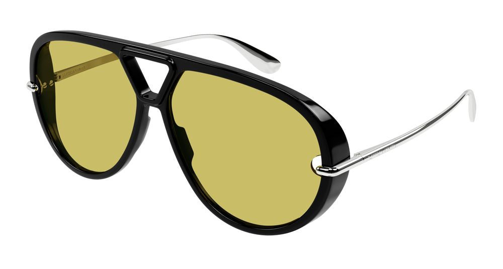 Bottega Veneta BV1274S Acetate Aviator Sunglasses — Black