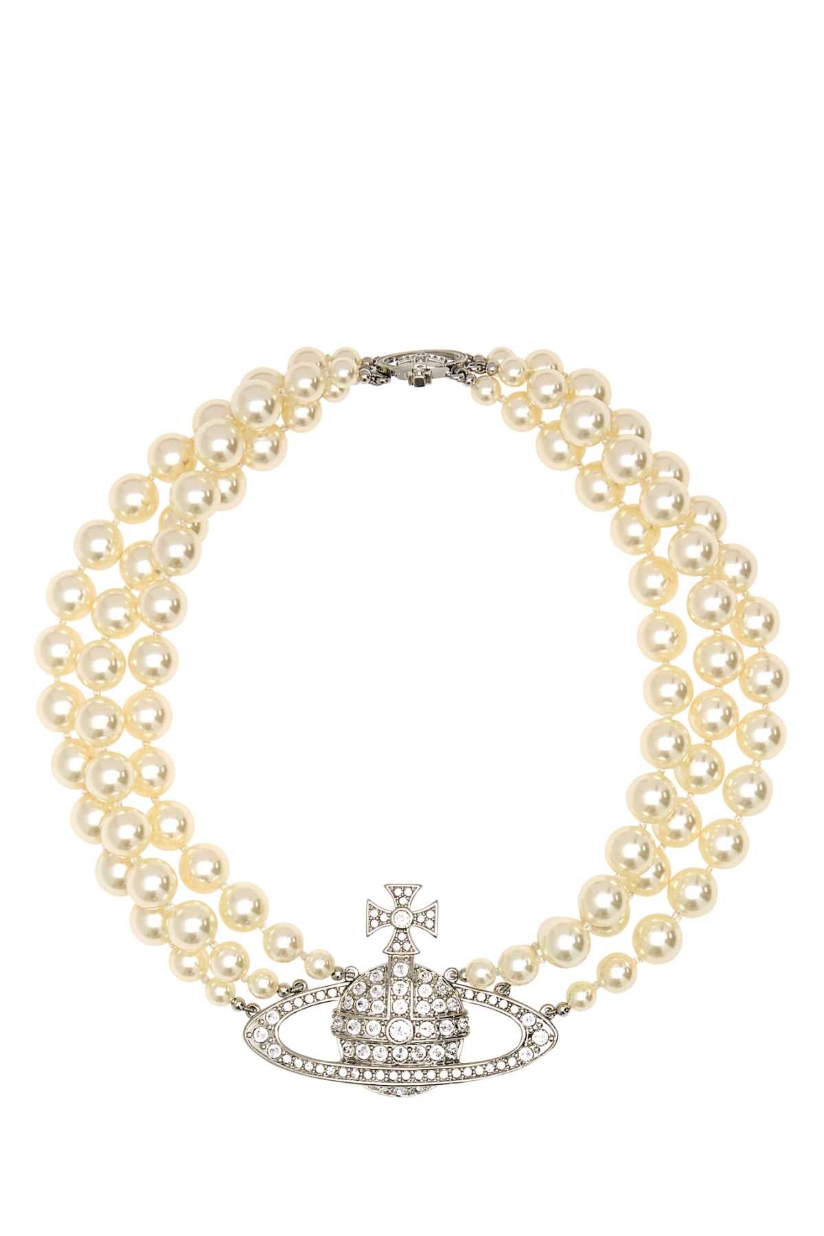 Vivienne Westwood Pearl and Orb Necklace — White