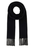 AMI Paris Wool Fringe Scarf — Black
