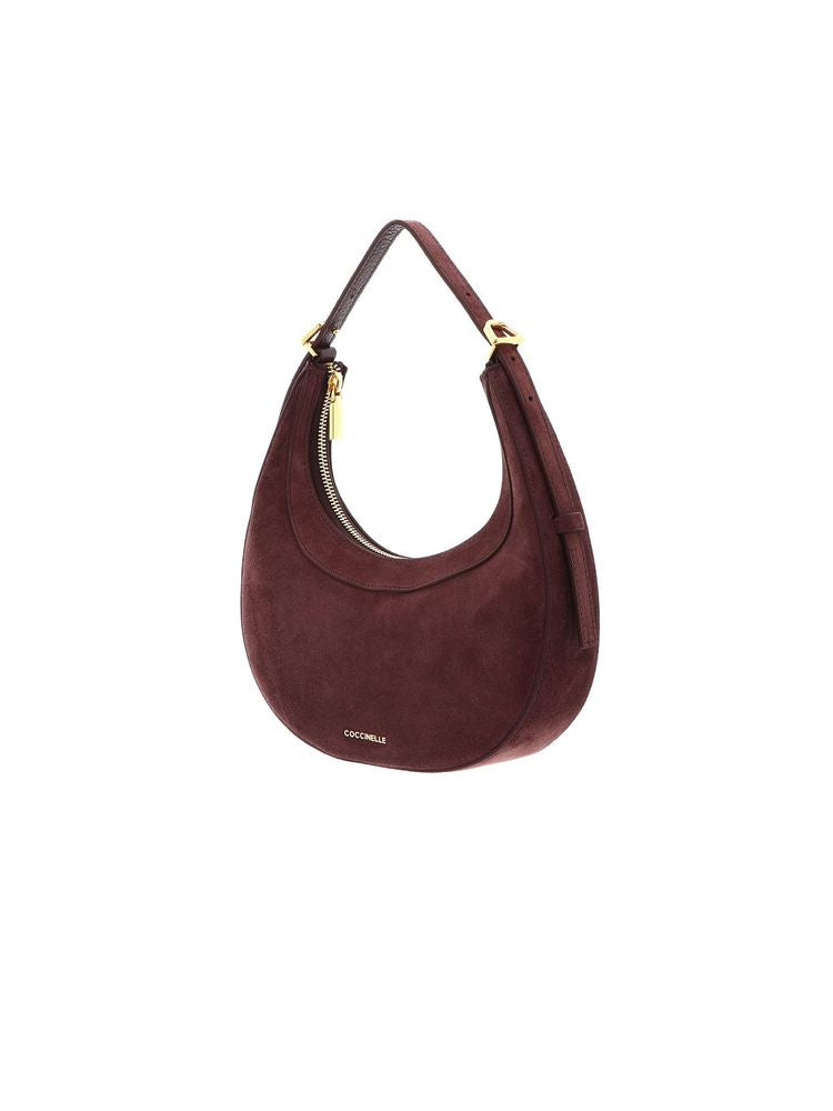 Coccinelle Suede and Leather Hobo Bag — Purple
