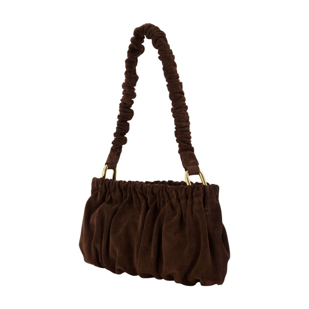 Marni Gathered Calfskin Shoulder Bag — Brown