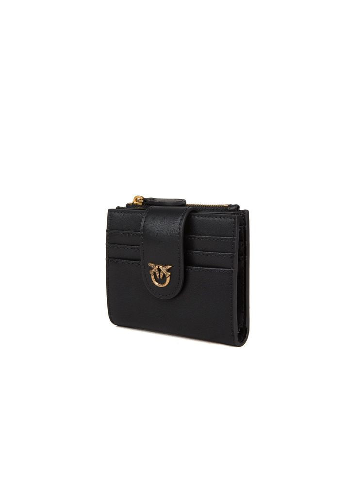 Pinko Calf Silk Wallet — Black