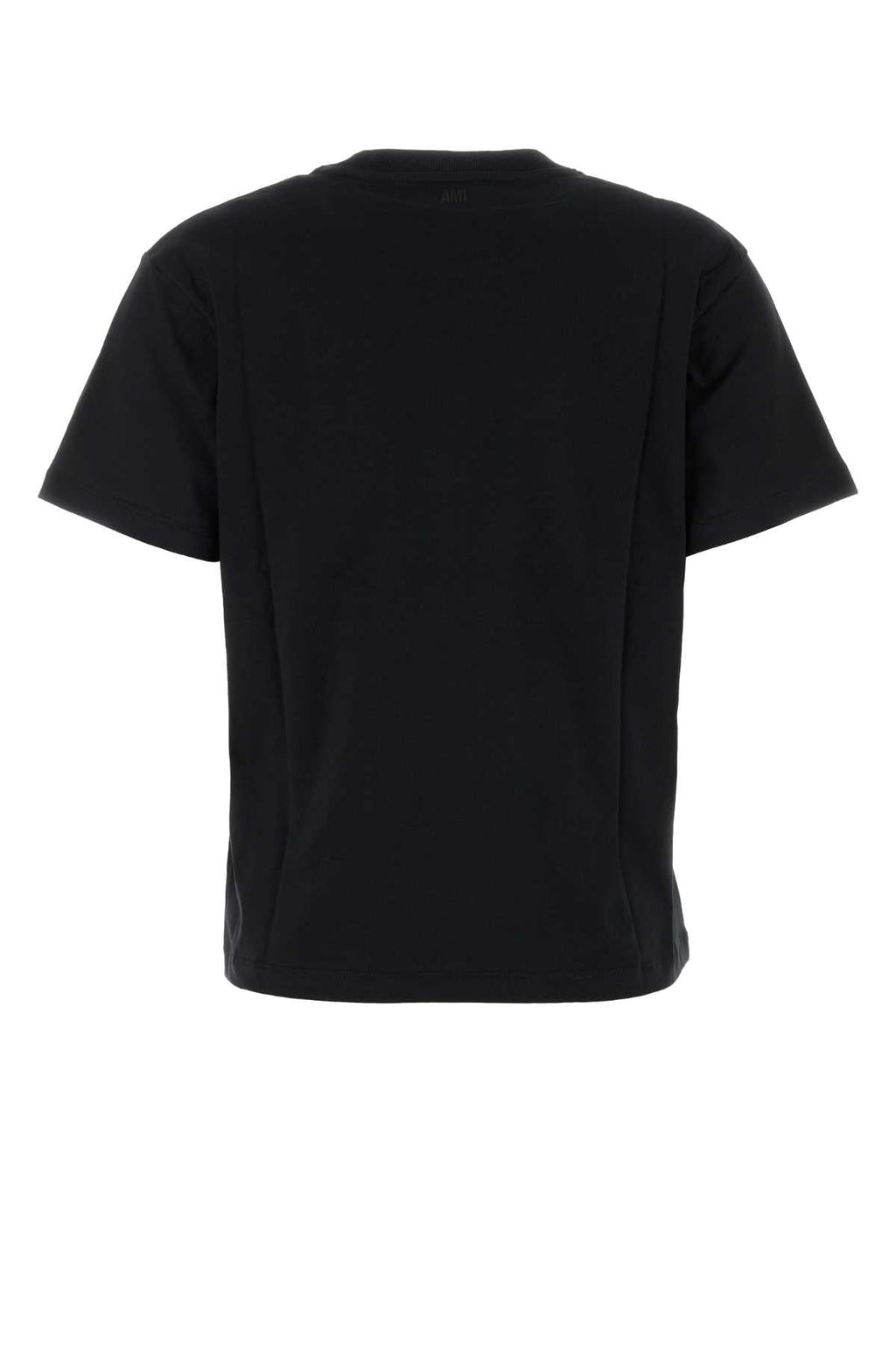 AMI Paris Logo-Embroidered Organic Cotton T-Shirt — Black