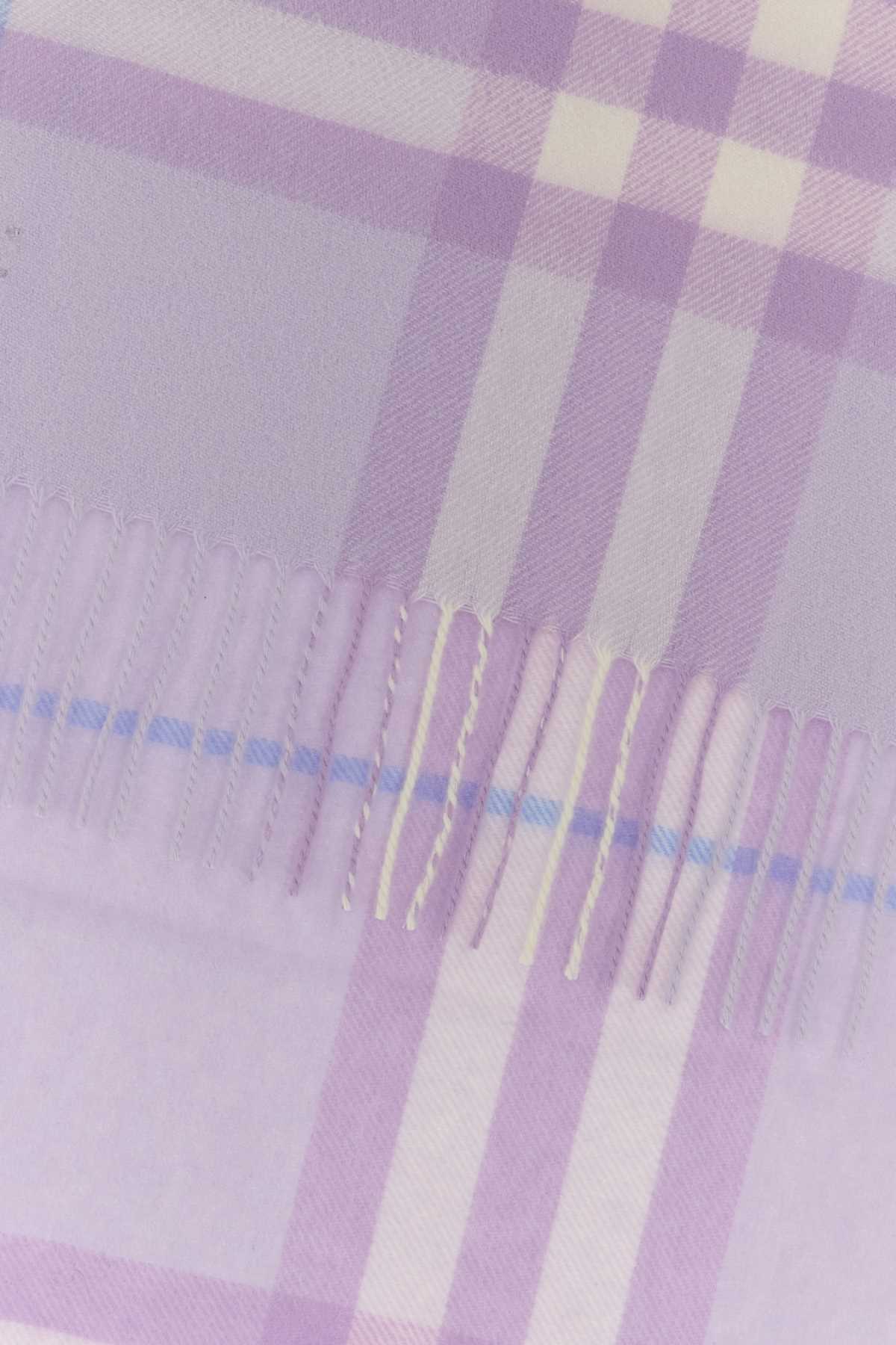 Burberry Check Wool Scarf — Purple